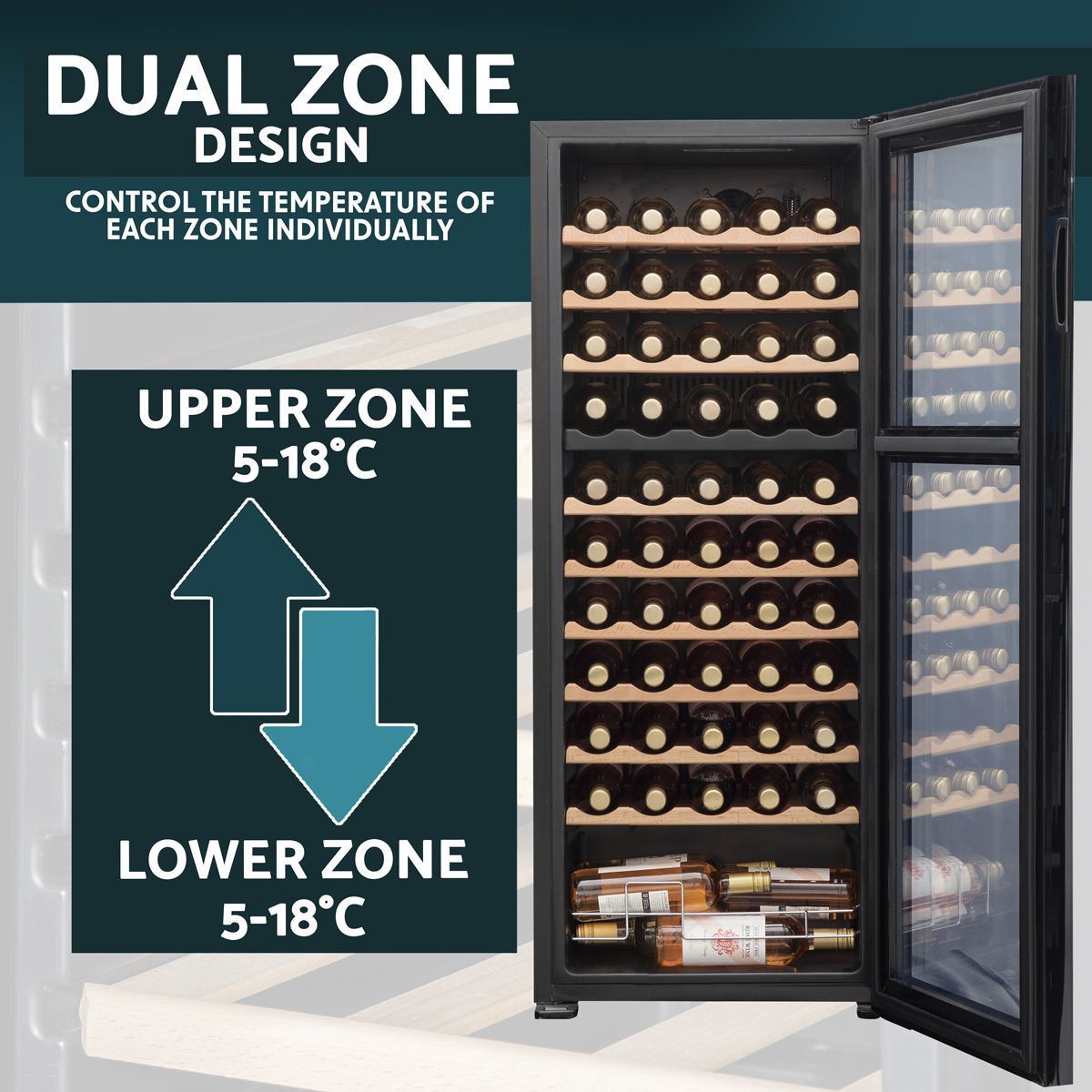 Sealey DH93 Baridi 55 Bottle Dual Zone Fridge & Cooler