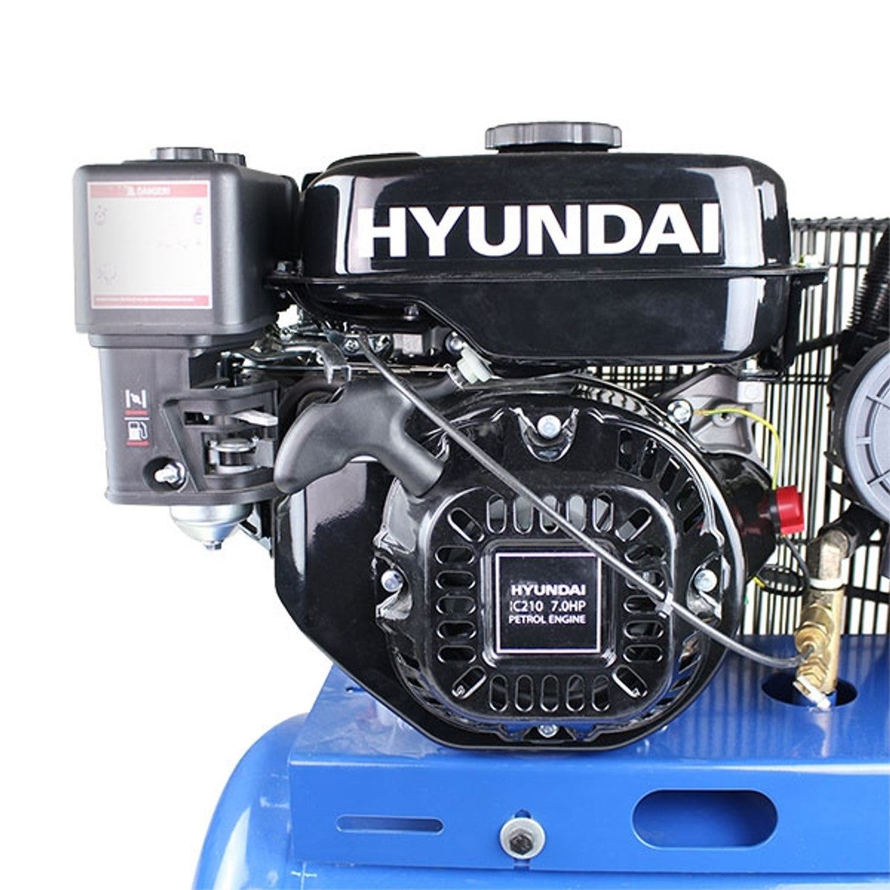 Hyundai HY70100P 90L Heavy Duty Petrol Air Compressor 10.7CFM 145psi Belt Drive