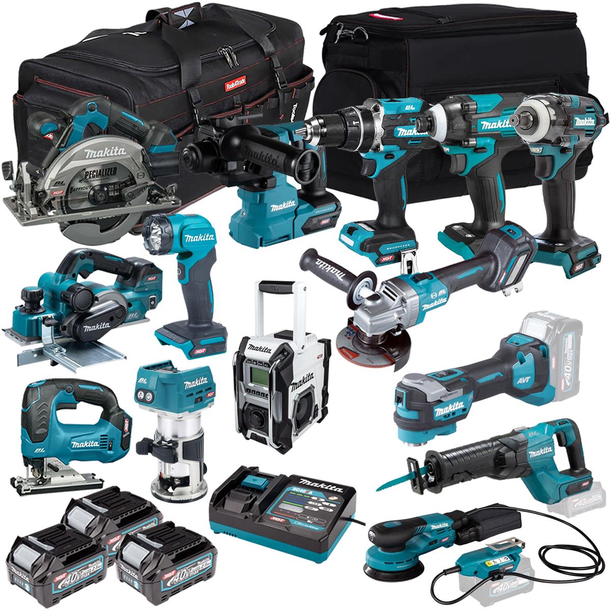 Makita 40V 14 Piece Combo Kit with 3 x 2.5Ah Batteries & Charger T4TKIT-7235