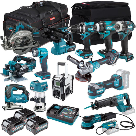 Makita 40V 14 Piece Combo Kit with 3 x 2.5Ah Batteries & Charger T4TKIT-7235