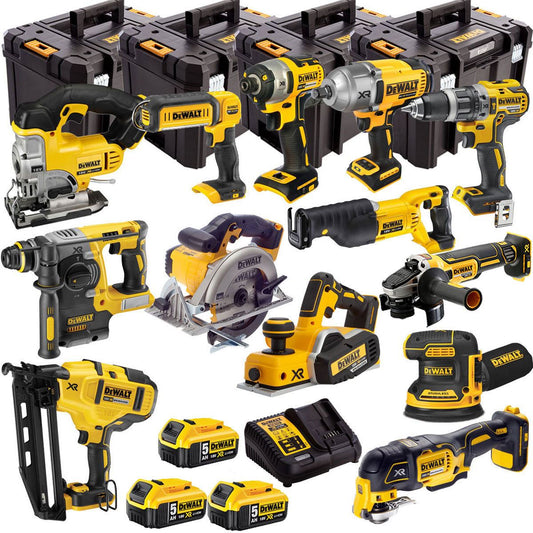 Dewalt 18V 13 Piece Power Tool Kit with 3 x 5.0Ah Batteries T4TKIT-4823