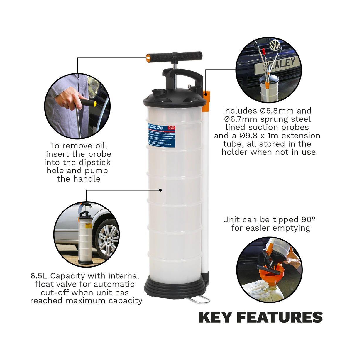 Sealey TP69 Vacuum Oil and Fluid Extractor Manual 6.5ltr