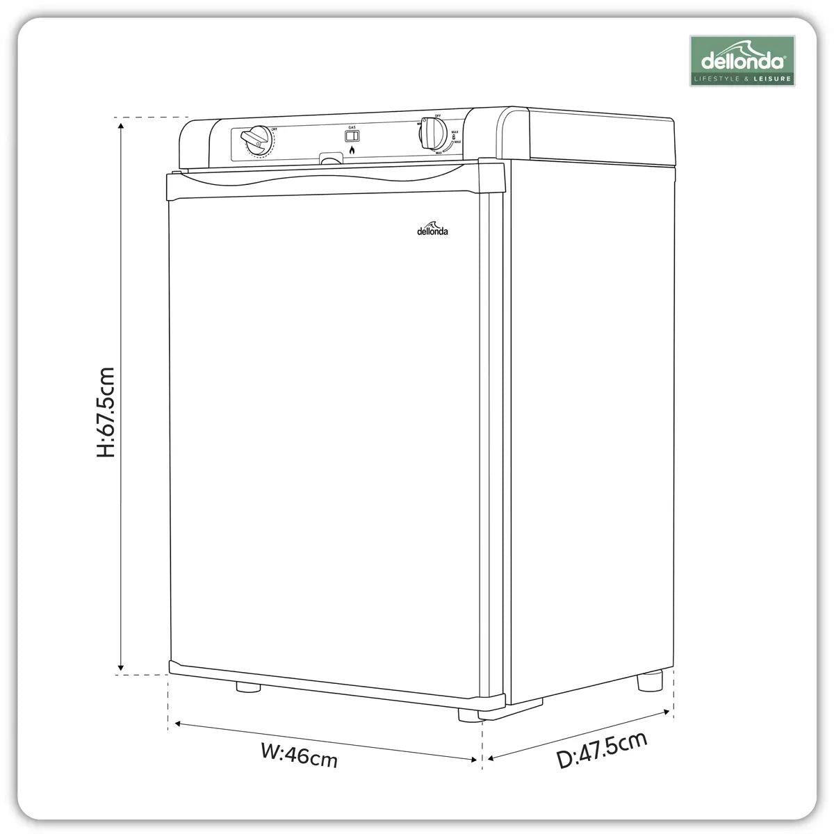 Sealey DL159 Dellonda 3-Way Fridge 60L AC 220/240V