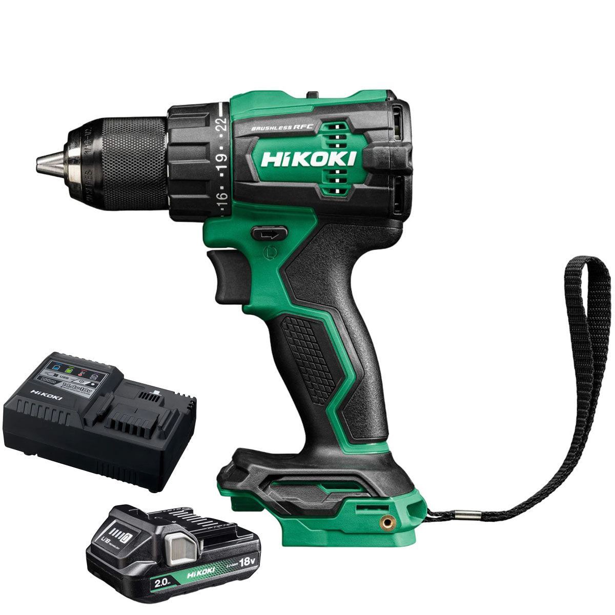 Hikoki DV18DEW2Z 18V Brushless Combi Drill with 1 x 2.0Ah Battery & Charger