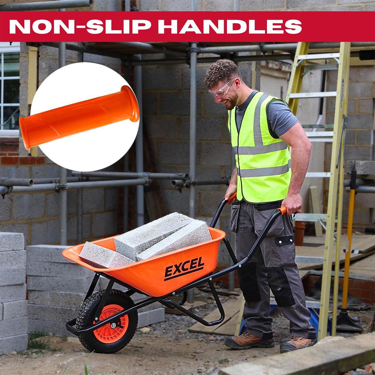 Excel Heavy Duty Wheelbarrow with Galvanized Steel Tray Item Condition Damaged Box