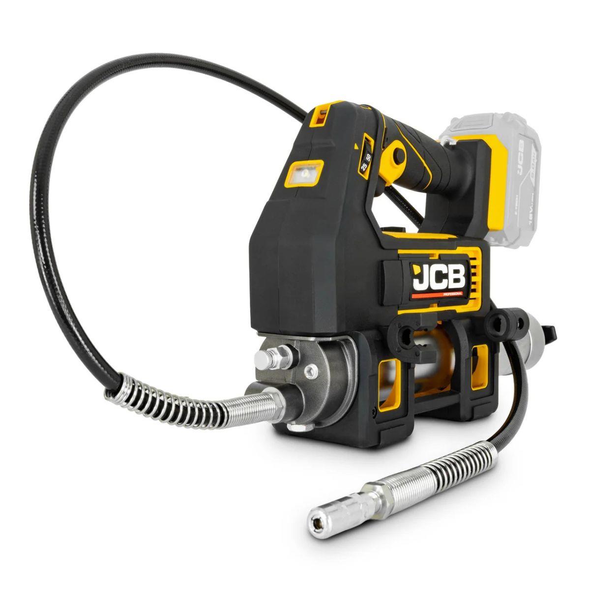 JCB-18PKIT-5 Pro 18V Impact Wrench & Grease Gun With 2 x 5.0Ah Batteries & 4.5A Fast Charger In Soft Tool Bag