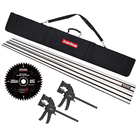 Plunge Saw Accessories Kit 1 x 1.5m Guide Rail with Bag, Clamp & 48T Blade for Dewalt DWS520, DCS520N