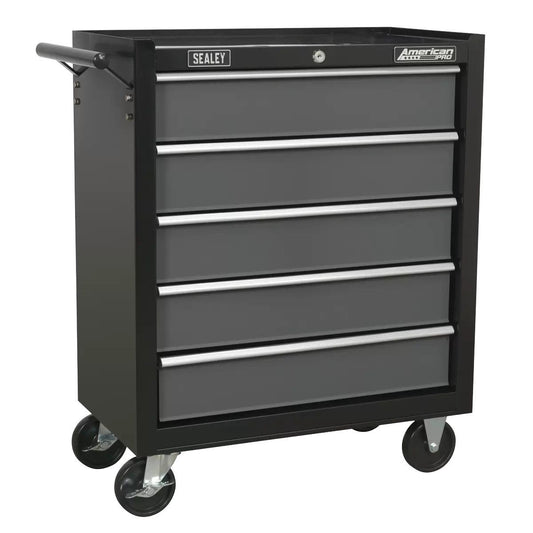 Sealey AP2505B Rollcab 5 Drawer with Ball Bearing Runners Black/Grey