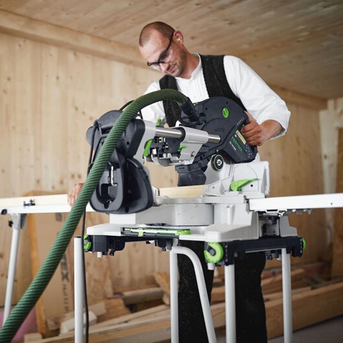 Festool KAPEX KS 120 REB 230V GB 260mm Sliding Compound Mitre Saw - 575304 With SYS-AIR M Air purifier 577785