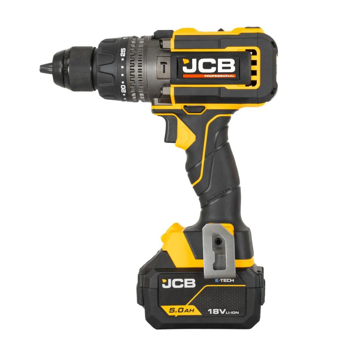JCB-18PCD-160-5 18V Brushless 160Nm Combi Drill with 2 x Pro 5.0Ah Batteries & 4.5A Charger