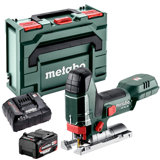 Metabo ST 18 L 90 18V Body Grip Jigsaw with 1 x 4.0Ah Battery Charger & Metabox