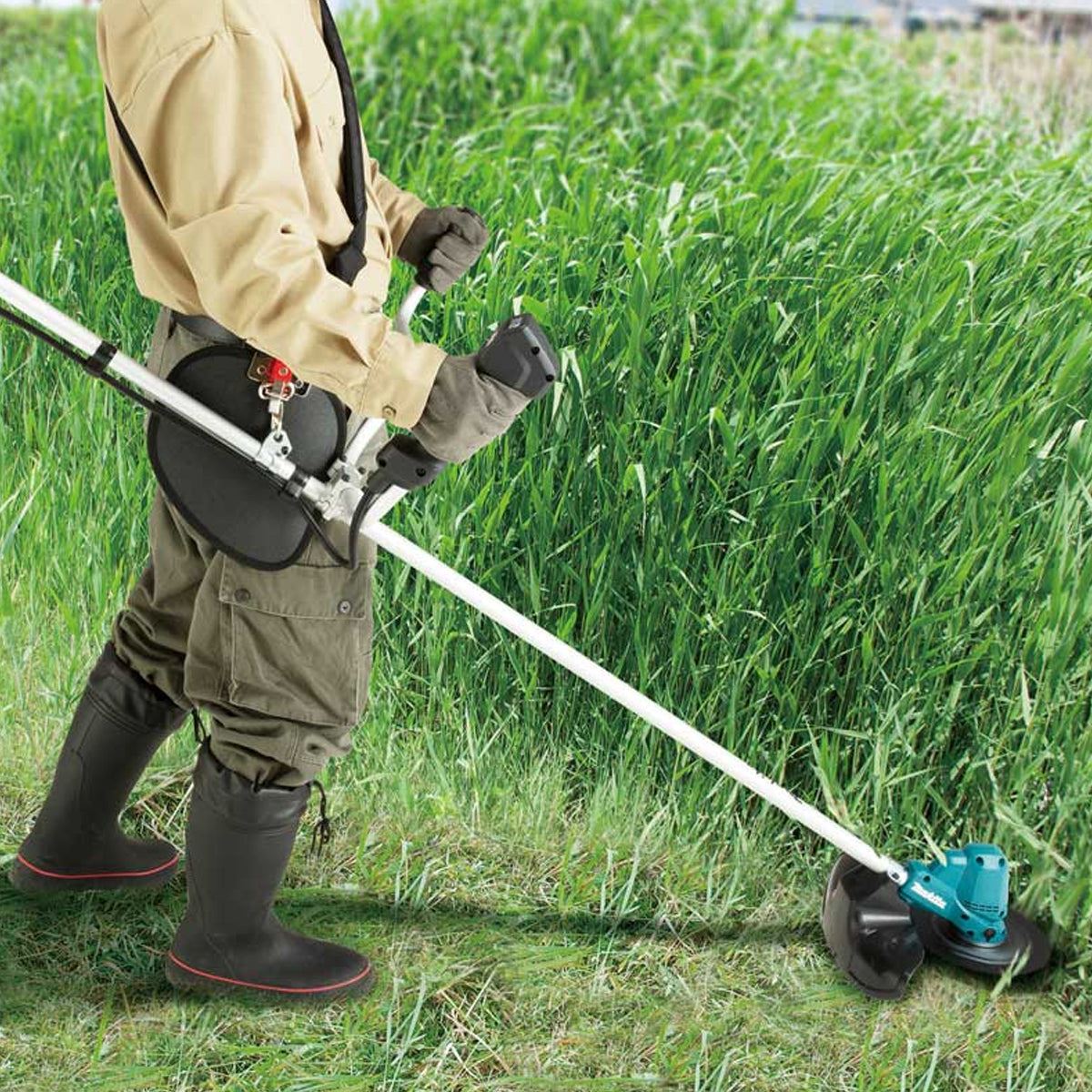 Makita DUR190LRT8 18V LXT Brushless 30cm Line Trimmer With 1 x 5.0Ah Battery & Charger