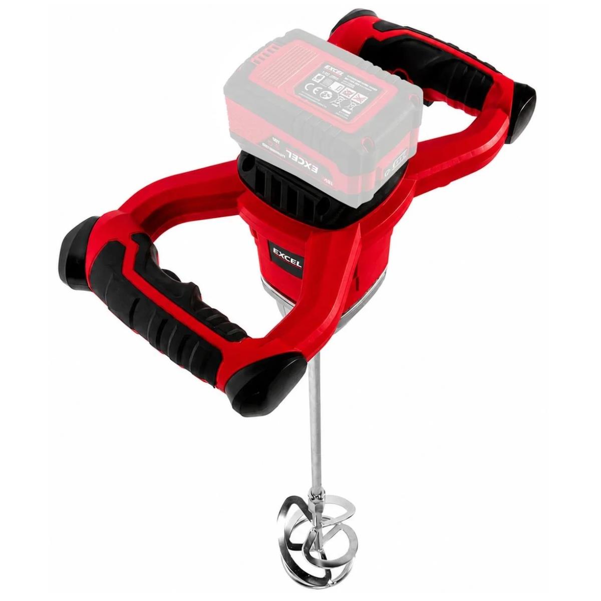 Excel 18V Brushless Paddle Mixer with 2 x 4.0Ah Battery & Dual Port Charger