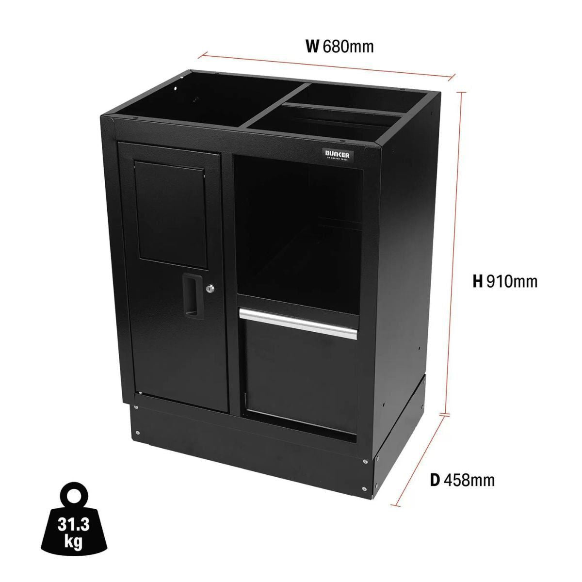 Draper MS400-MBC BUNKER Modular Multi-Function Floor Cabinet 680mm 33161