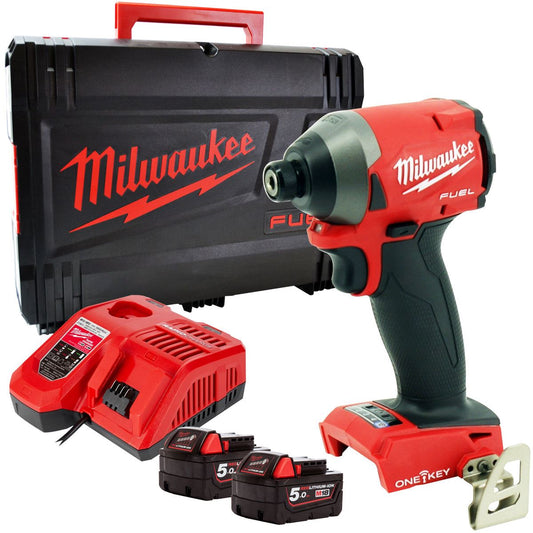 Milwaukee M18ONEID2-502X 18V Fuel One Key Impact Driver with 2 x 5.0Ah Battery & Charger 4933464092