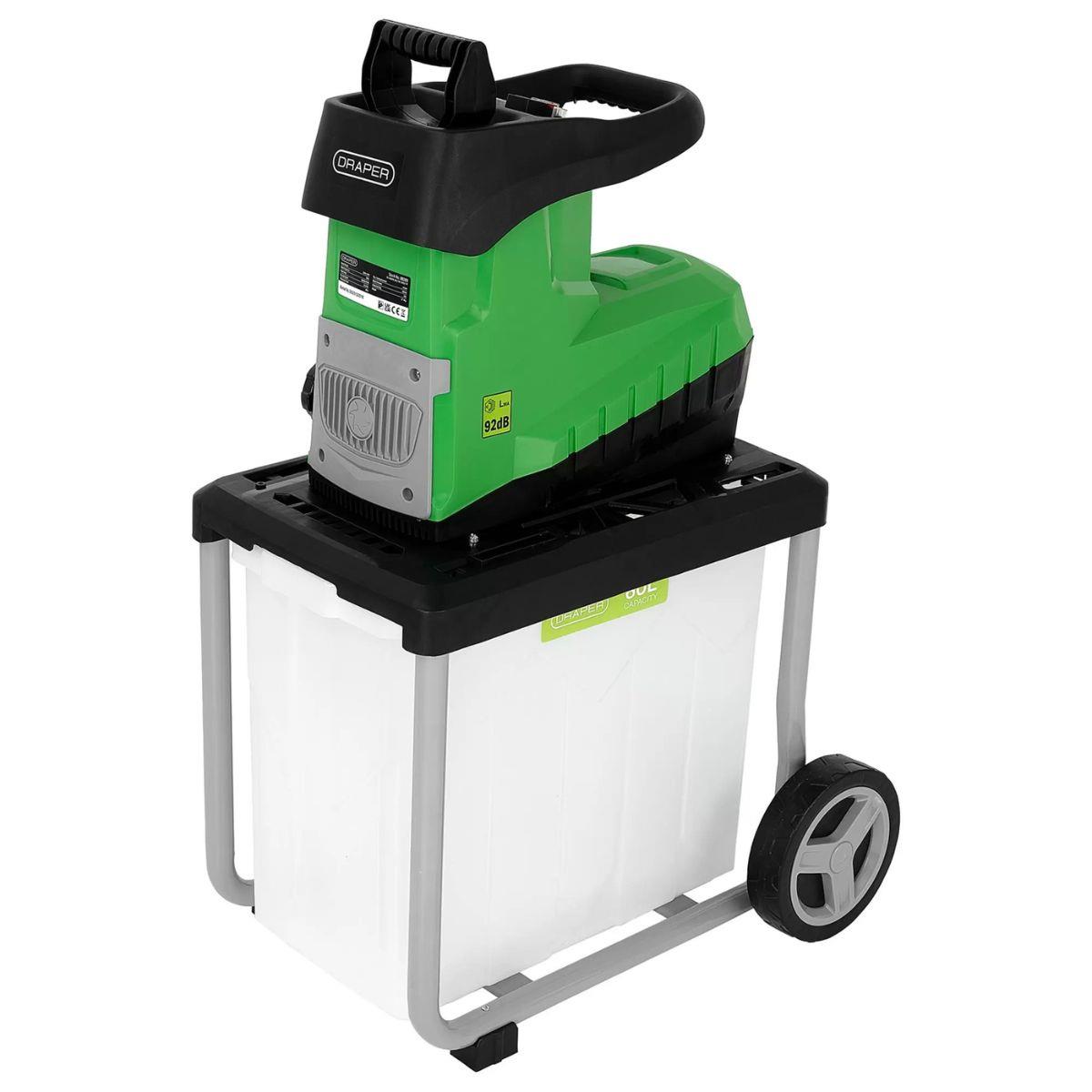 Draper 18DGAC04 Quiet Garden Shredder 2800W/230V Low Noise Induction Motor with 60L Collection Box 30293