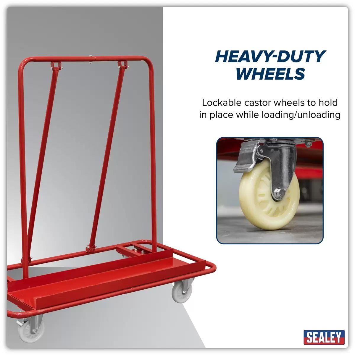 Sealey DWC01 Plasterboard Trolley Large Sheet Handling 800kg Capacity