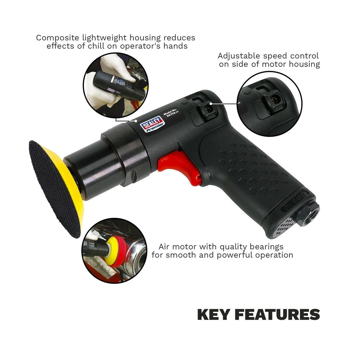 Sealey SA722 Ø75mm Premier Composite Mini Air Polisher