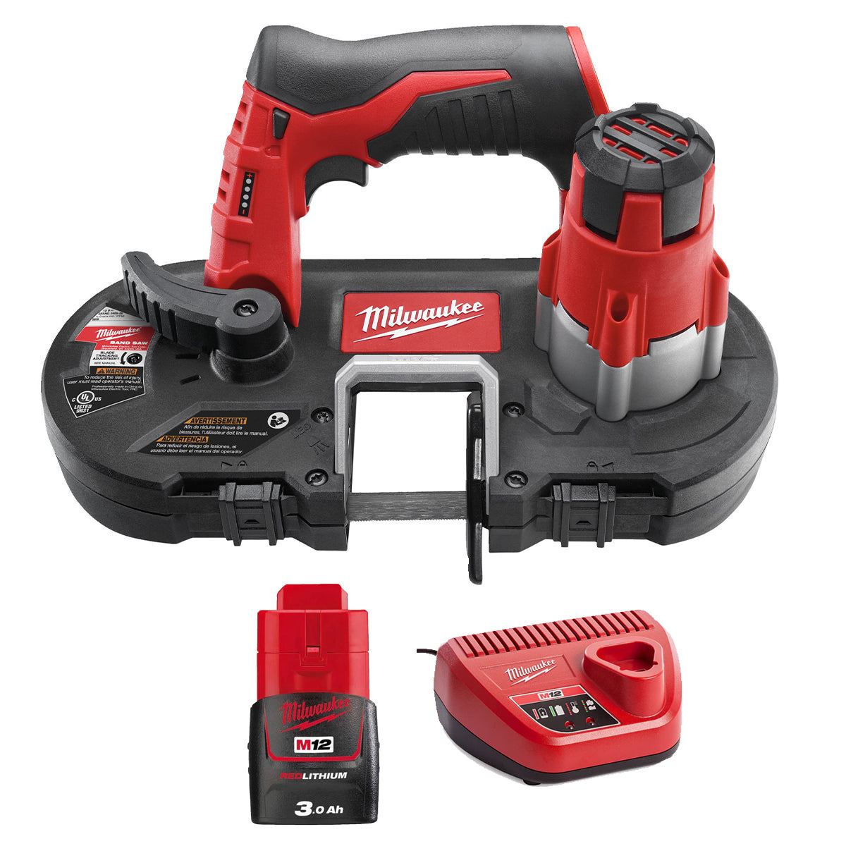 Milwaukee M12BS-0 12V Sub Compact Bandsaw with 1 x 3.0Ah Battery & Charger