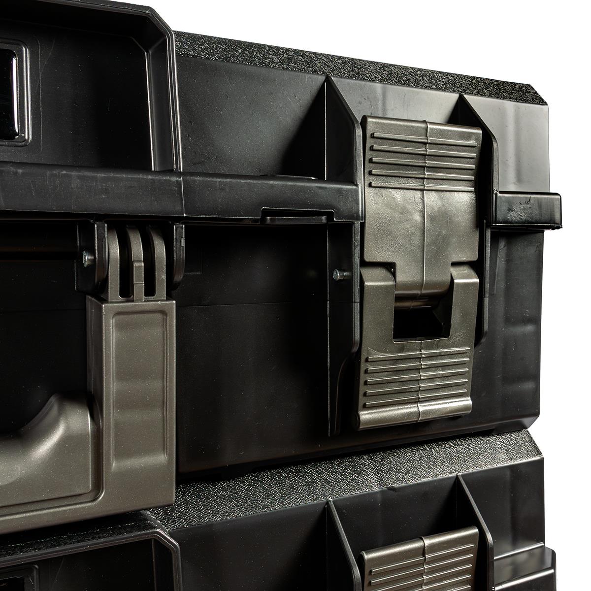 Excel Modular Stackable Tool Box Heavy Duty Mobile Storage 3 Piece Set with Wheels