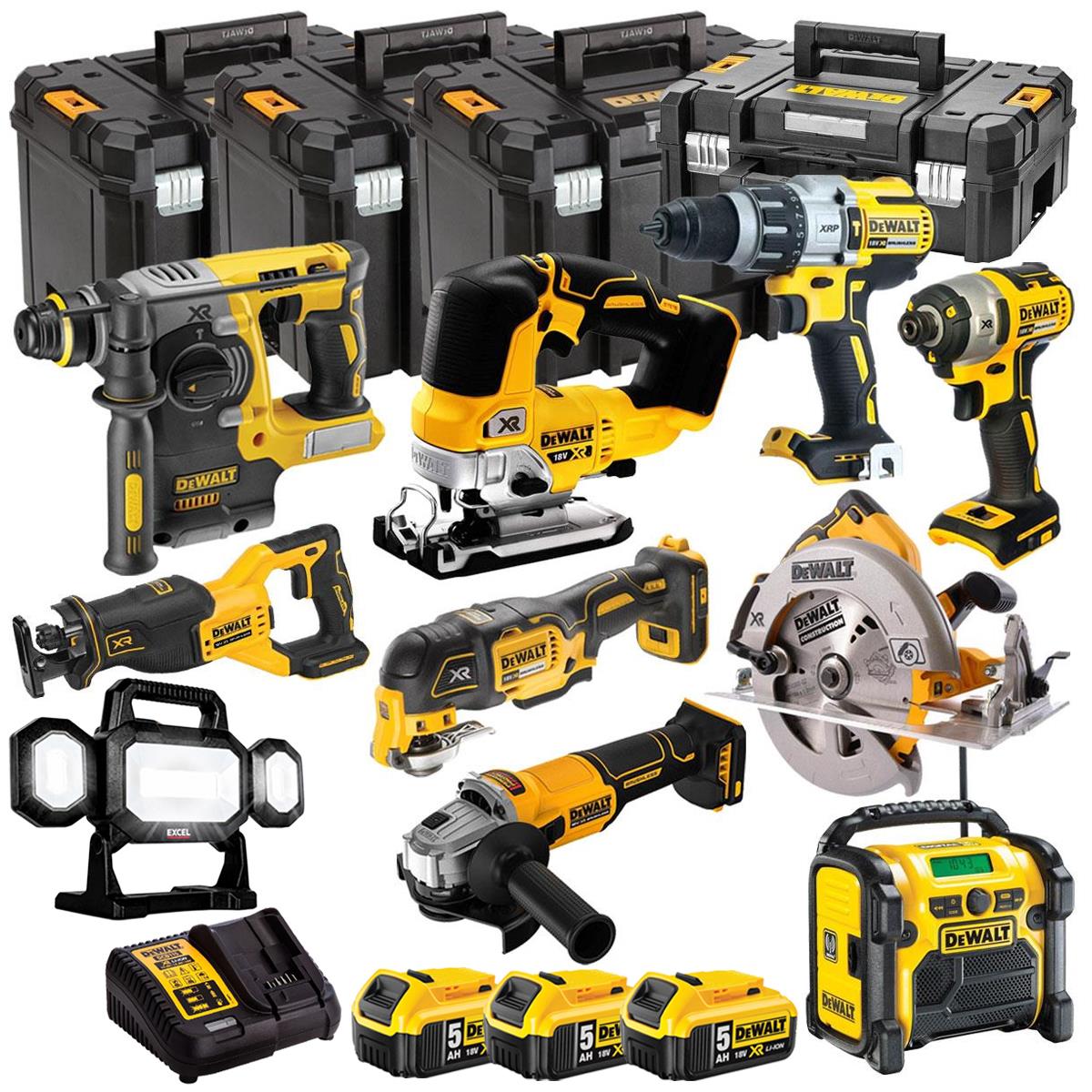 Dewalt 18V 10 Piece Combo Kit with 3 x Batteries & Charger T4TKIT-1453