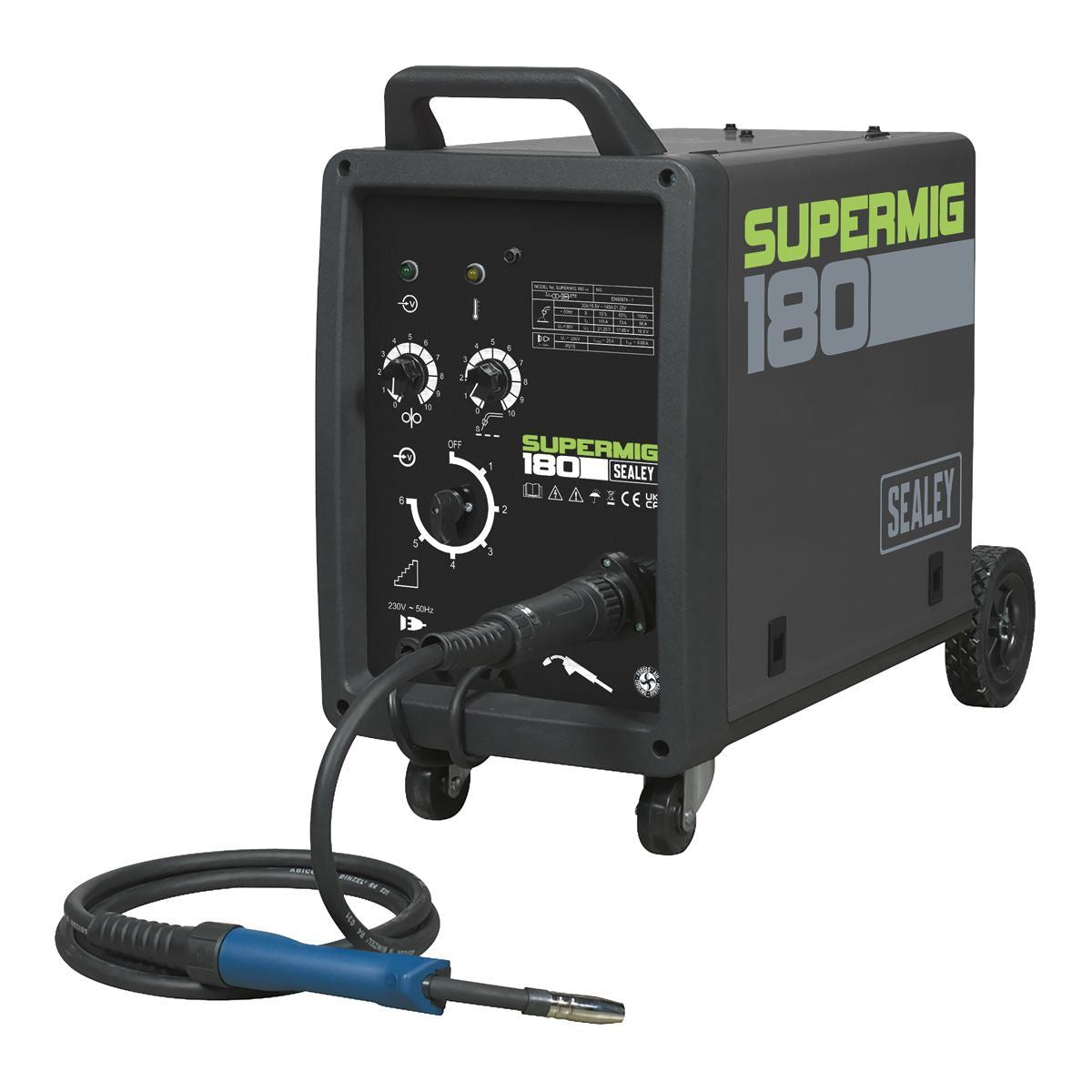 Sealey SUPERMIG180 180A Professional MIG Welder with Binzel Euro Torch 230V