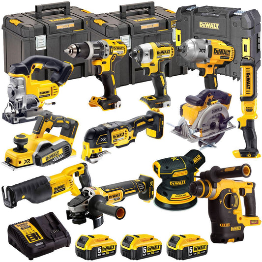 Dewalt 18V 12 Piece Power Tool Kit with 3 x 5.0Ah Batteries T4TKIT-486