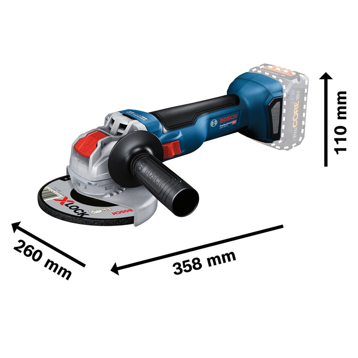 Bosch GWX 18V-10 Professional 125mm Angle Grinder Body Only X-LOCK &  User Protection System 06017B0100