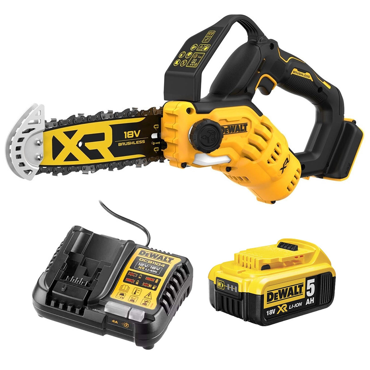 Dewalt DCMPS520P1 18V XR Pruning Saw 20cm With 1 x 5.0Ah Li-ion Battery & Charger