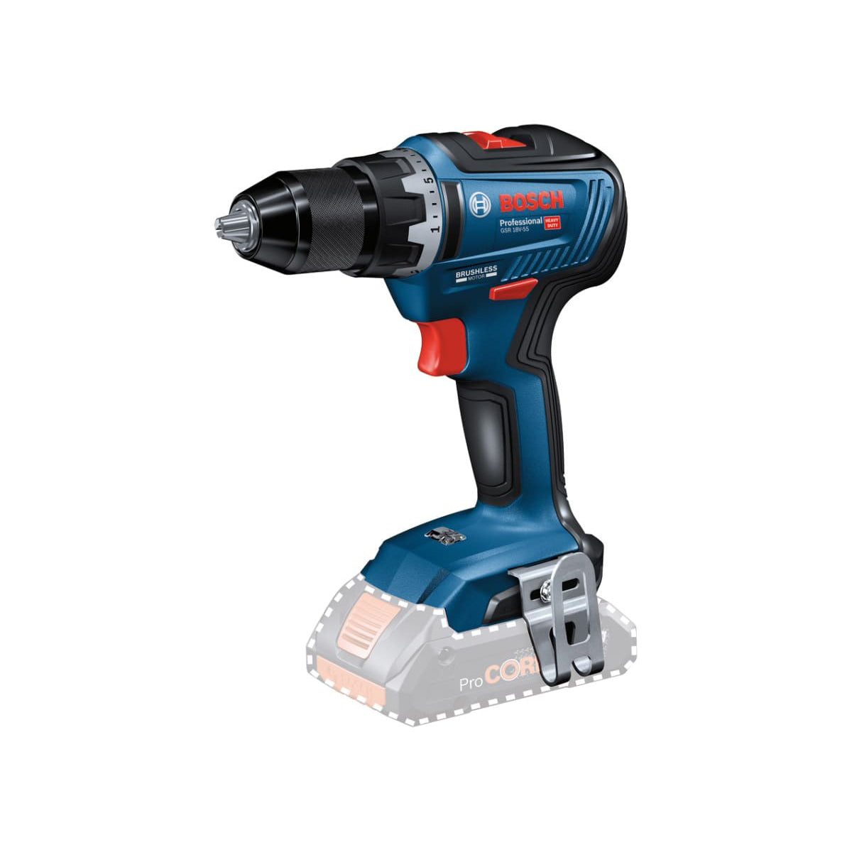 Bosch GSR 18V-55 Brushless Professional & High Performance Drill Driver Body Only 06019H5202