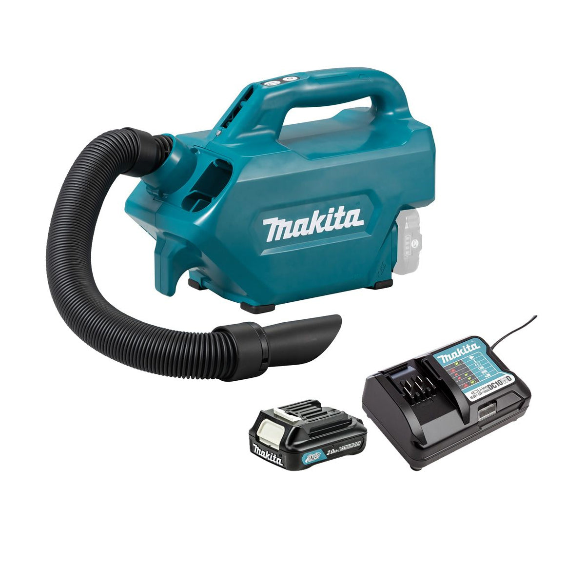 Makita CL121DWA 12V max CXT Vacuum Cleaner With 1 x 2.0Ah Battery, Charger In Bag For Convenient Cleaning