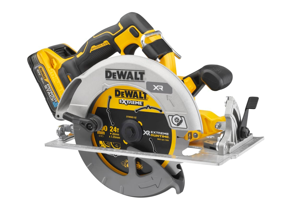 Dewalt DCS573H2T 18V XR Brushless 190mm Circular Saw with 2 x 5.0Ah Battery Charger & Case