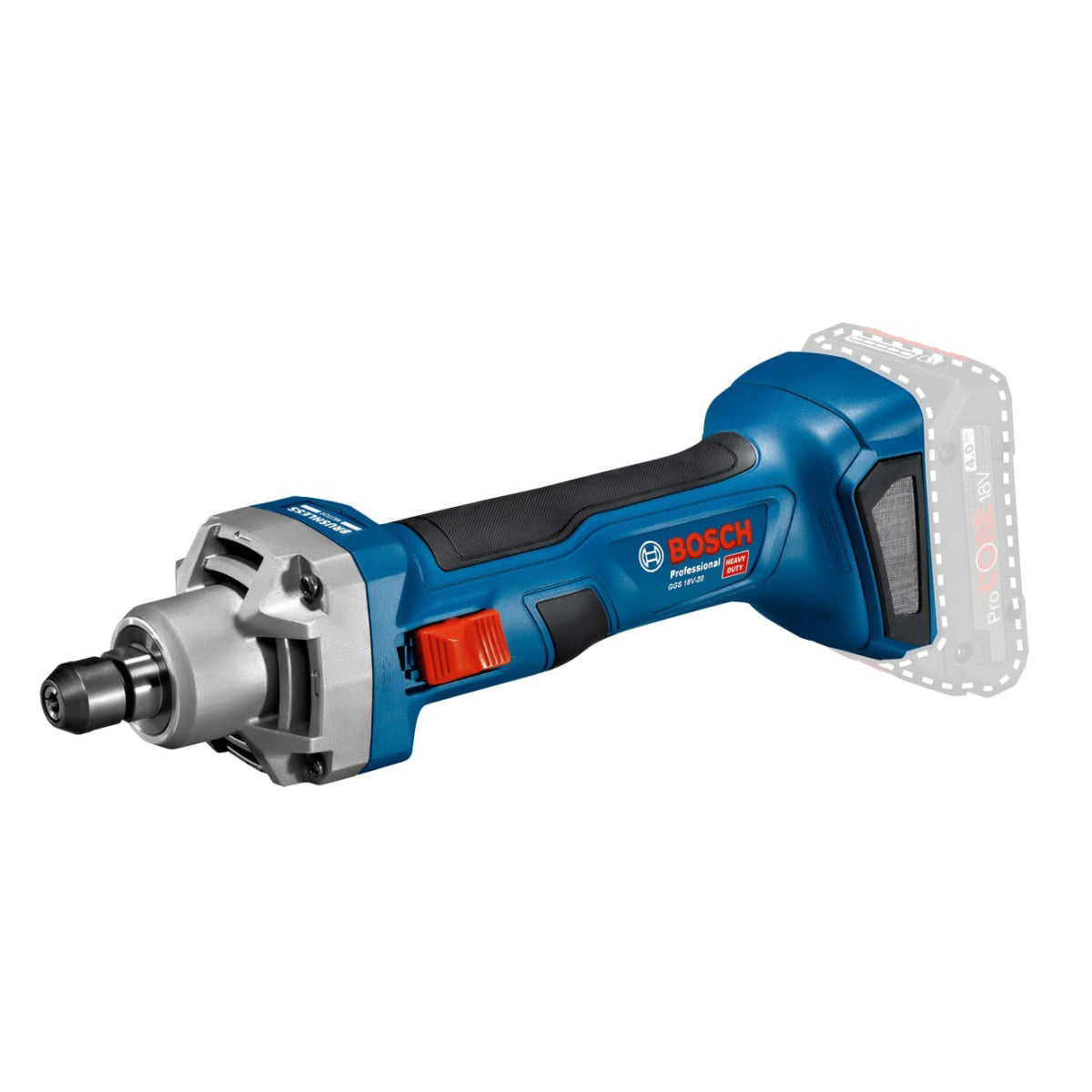 Bosch GGS 18V-20 Brushless Professional, Ergonomically Designed Straight Grinder Body Only 06019B5401