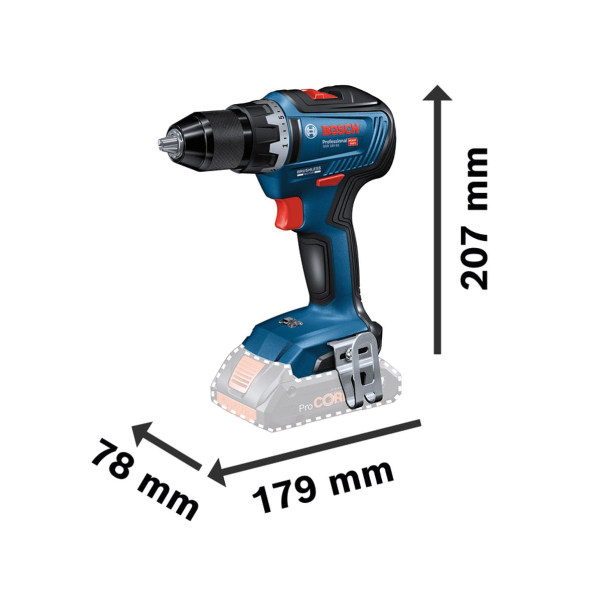 Bosch GSR 18V-55 Brushless Professional & High Performance Drill Driver Body Only 06019H5202