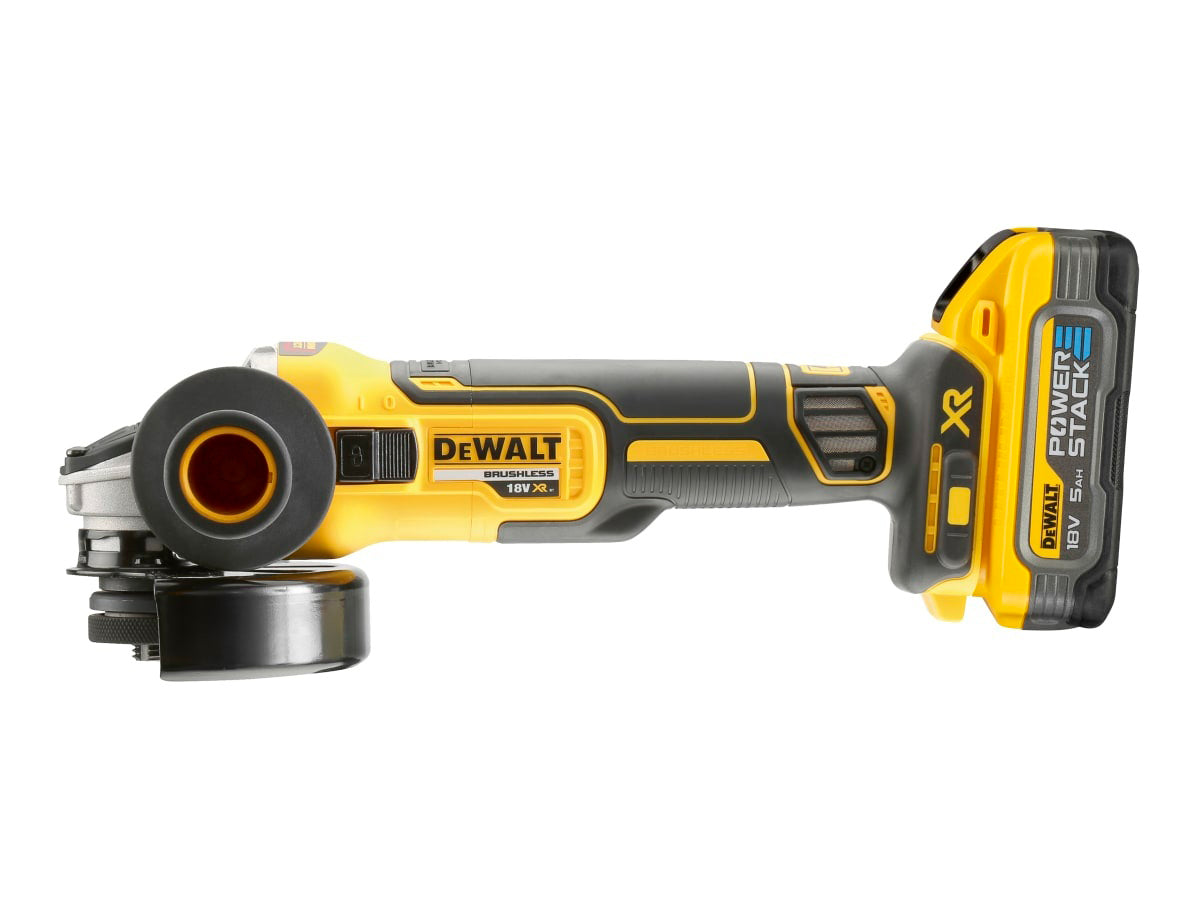 Dewalt DCG409H2T 18V XR Brushless 125mm Angle Grinder 2 x 5.0Ah Battery Charger & Case