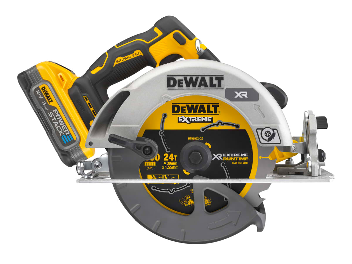 Dewalt DCS573H2T 18V XR Brushless 190mm Circular Saw with 2 x 5.0Ah Battery Charger & Case