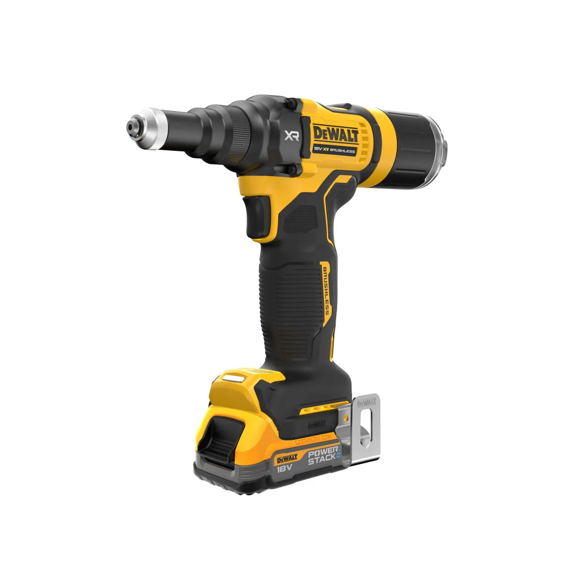 Dewalt DCF403E1T 18V XR 3/16'' Brushless Riveter with 1 x 1.7Ah Battery Charger & Kitbox Riveting Tool