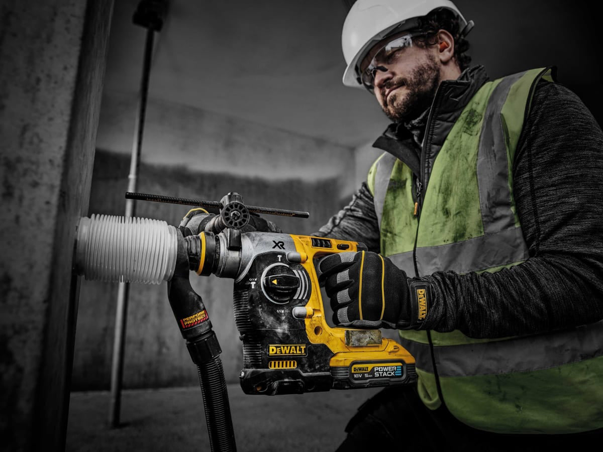 Dewalt DCH273H2T 18V XR Brushless SDS Plus Hammer Drill with 2 x 5.0Ah Batteries Charger & Heavy-duty Kitbox