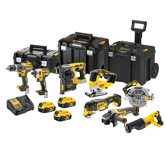 Dewalt DCK755P3T4T5 18V 8 Piece Power Tool Kit with 3 x 5.0Ah Battery Charger & Toolbox