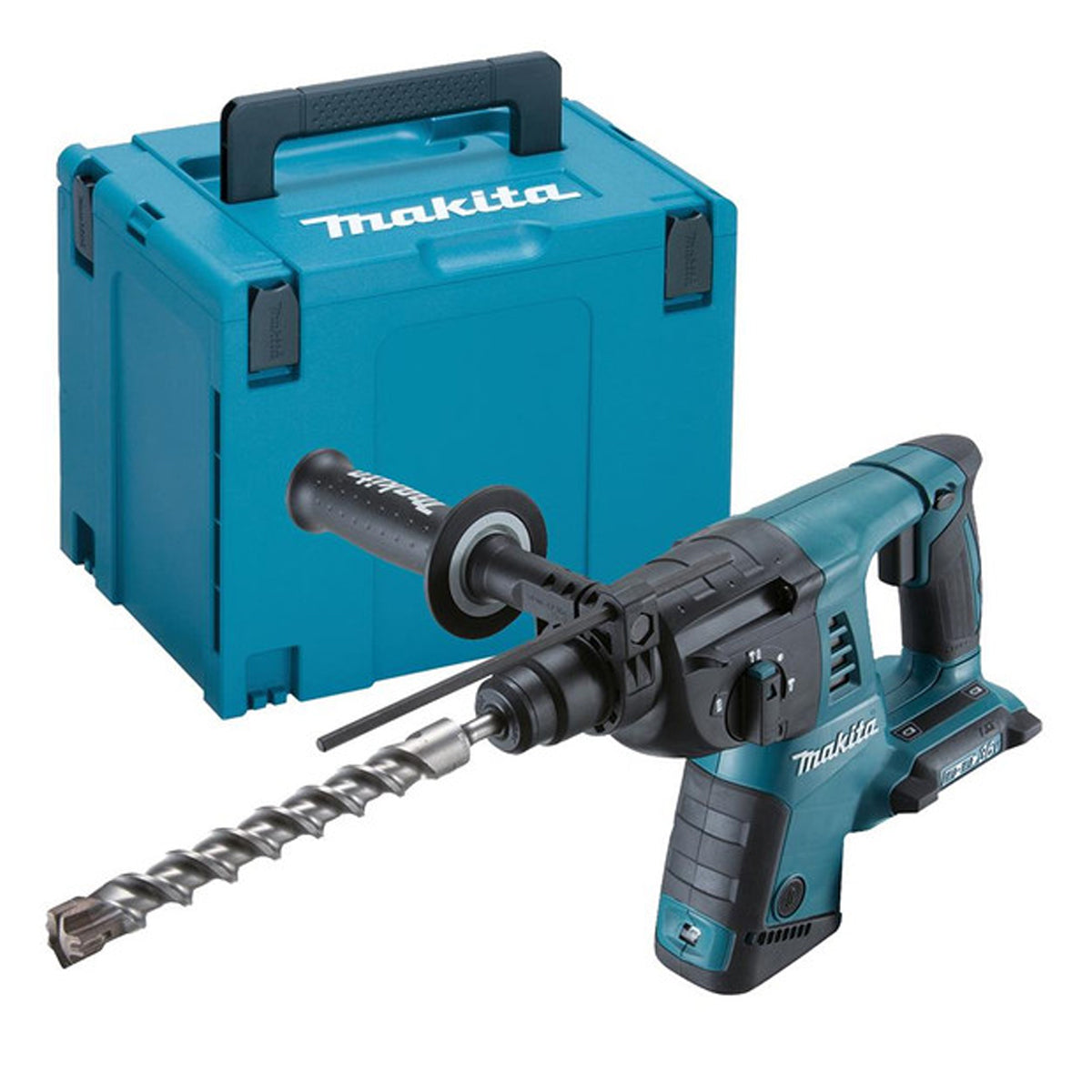 Makita DHR263ZJ 36V SDS-PLUS Rotary Hammer Drill With 2 x 5.0Ah Battery & Charger