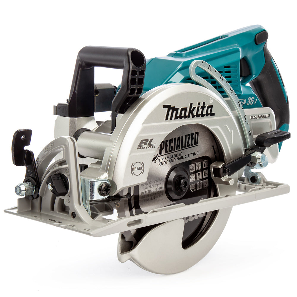 Makita DRS780Z 36V Brushless 185mm Circular Saw with 2 x 6.0Ah Battery & Charger