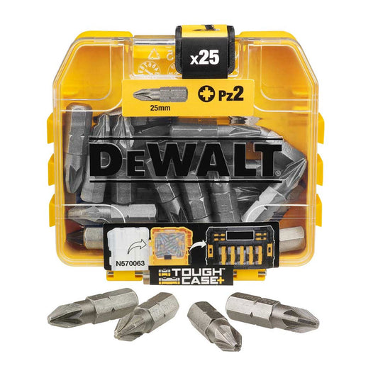 DeWalt DT71521-QZ 25mm PZ2 Standard Screwdriver Bits Tic Tac 25 Piece