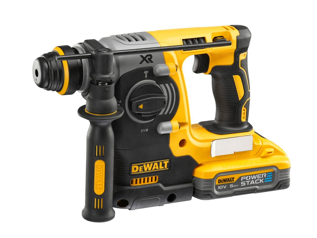 Dewalt DCH273H2T 18V XR Brushless SDS Plus Hammer Drill with 2 x 5.0Ah Batteries Charger & Heavy-duty Kitbox