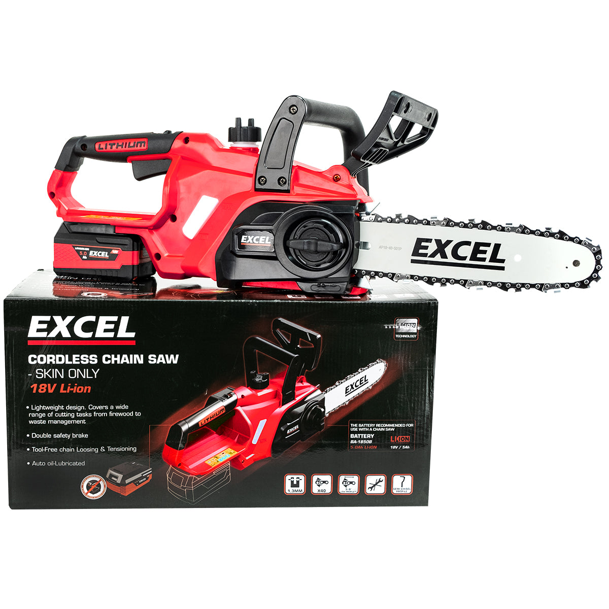 Excel 18V 245mm Chainsaw Wood Cutter Body Only (No Battery & Charger)