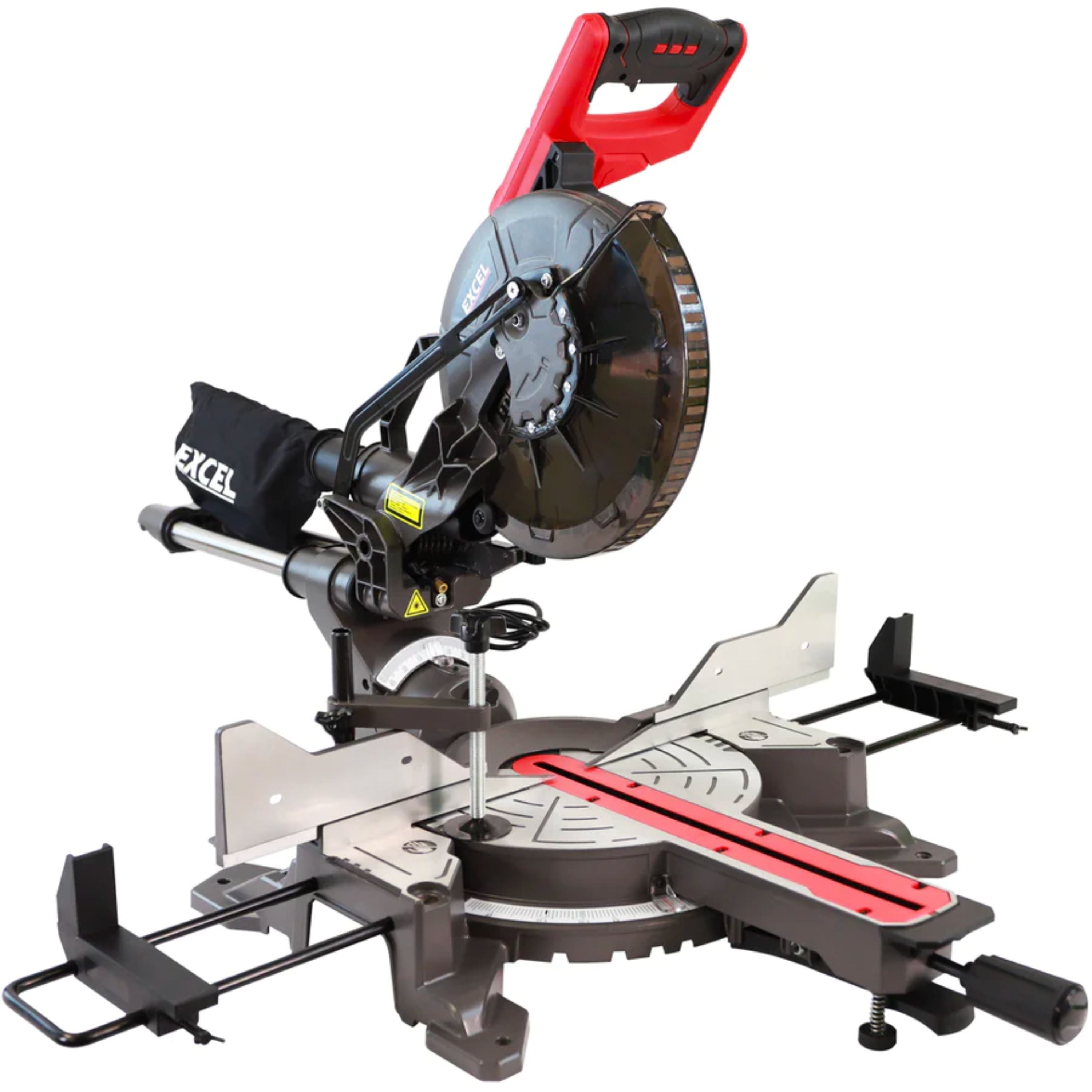 Excel Sliding Mitre Saw Double Bevel 255mm 240V/2000W & Laser with Universal Stand