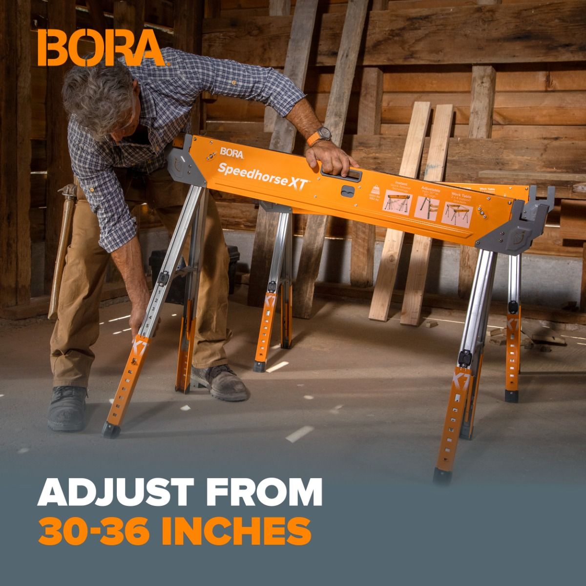 Bora Speedhorse Adjustable Sawhorse Pack of 2 - BR-PM-4550