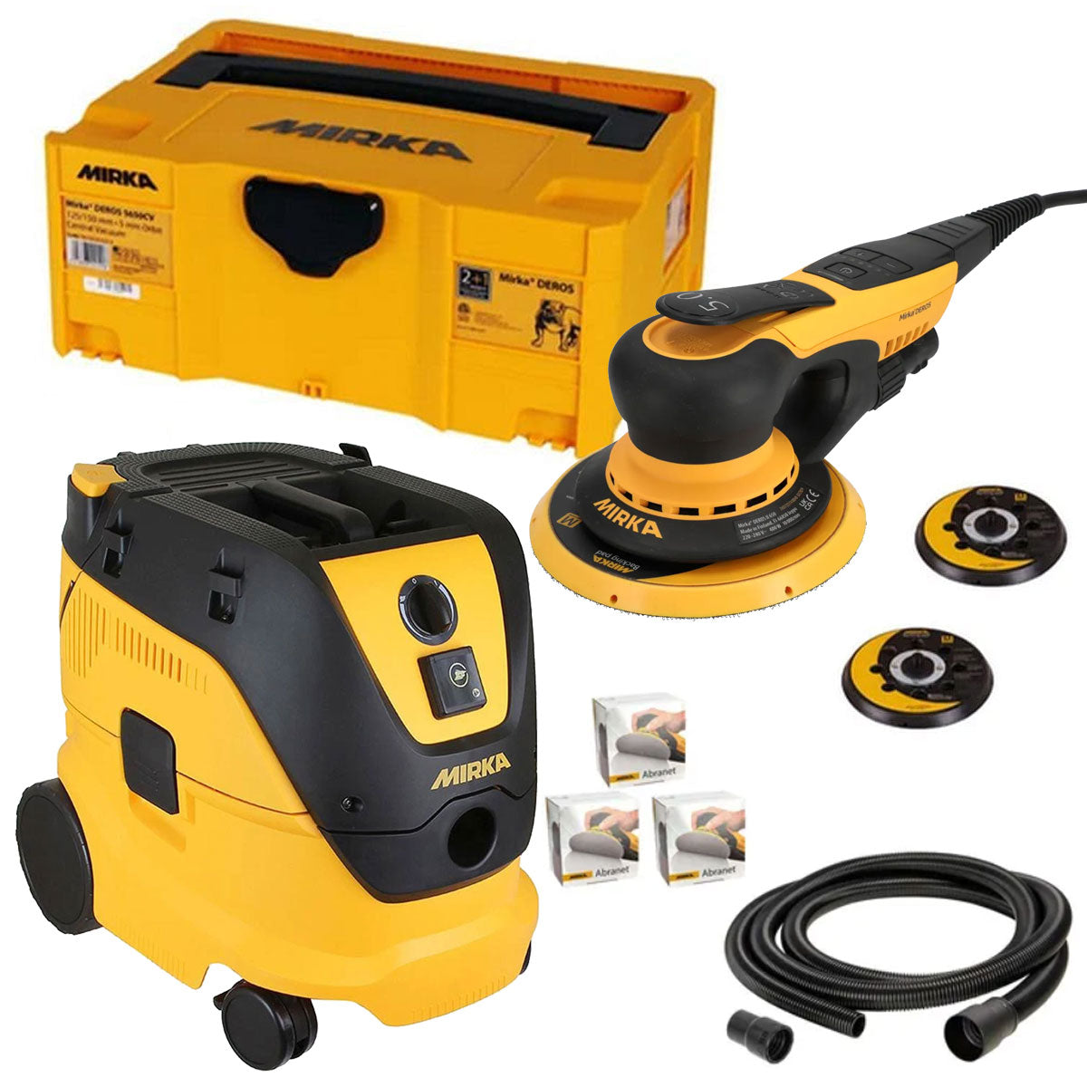 Mirka DEROS 5650CV Random Orbital Sander & Dust Extractor 1230L 230V Deco Solution Kit