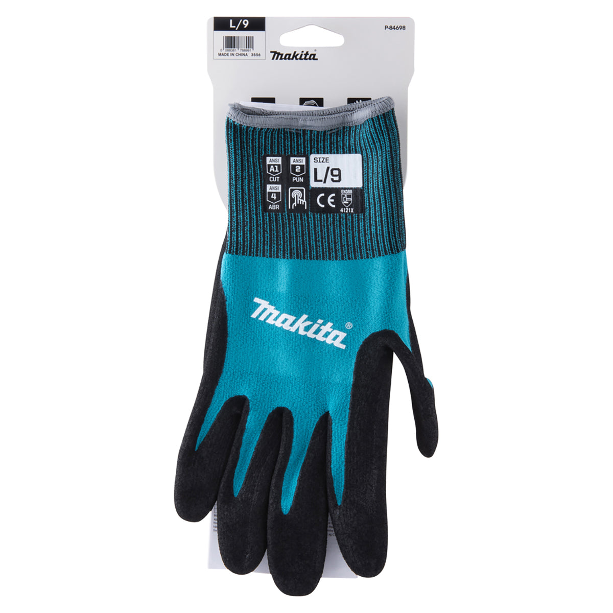 Makita P-84698 Fitknit™ Cut Level 1 Nitrile Coated Dipped Gloves Size Large