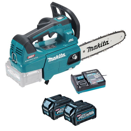 Makita UC002GD202 40V Max XGT 250mm/10" Brushless Chainsaw with 2 x 2.5AH Batteries & Charger