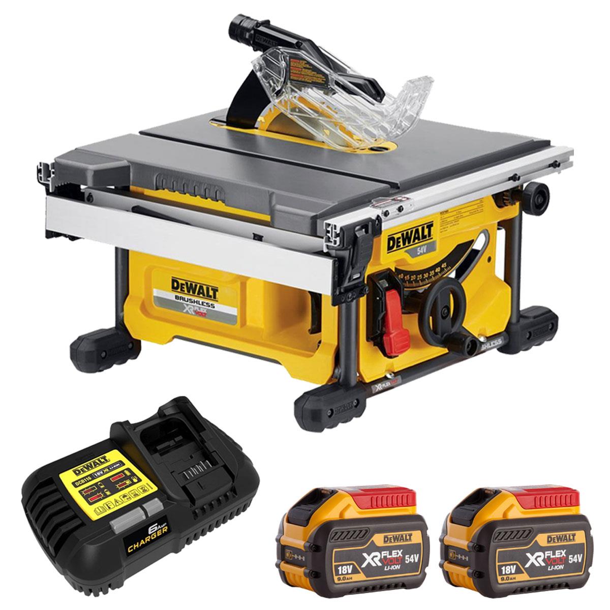 Dewalt DCS7485N 54V XR Flexvolt Brushless 210mm Table Saw with 2 x 9.0 Battery & Charger